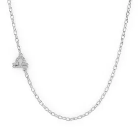 Silver Libra Pave Zodiac Necklace