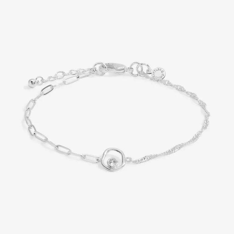 Stacks Of Style Organic Shape Bracelet Set in Silver Plating