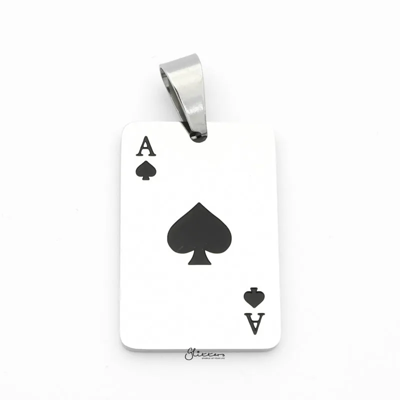 Stainless Steel Ace of Spades Playing Card Pendant