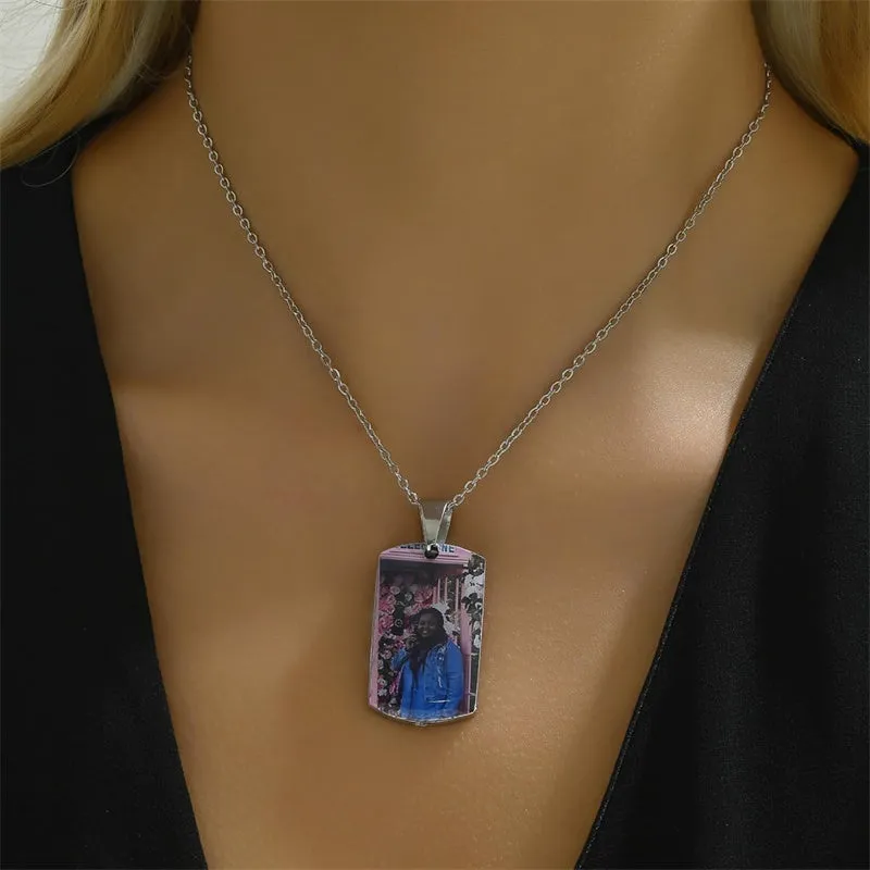 Stainless Steel  Personalized Dog Tag Cremation Pendant Urn Necklace Customized Engraving Photo for Ashes Holder Memorial Keepsake Funnel Jewelry