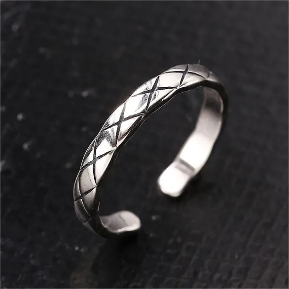 Sterling Silver Fashionable and Funky Lattice Plain Ring