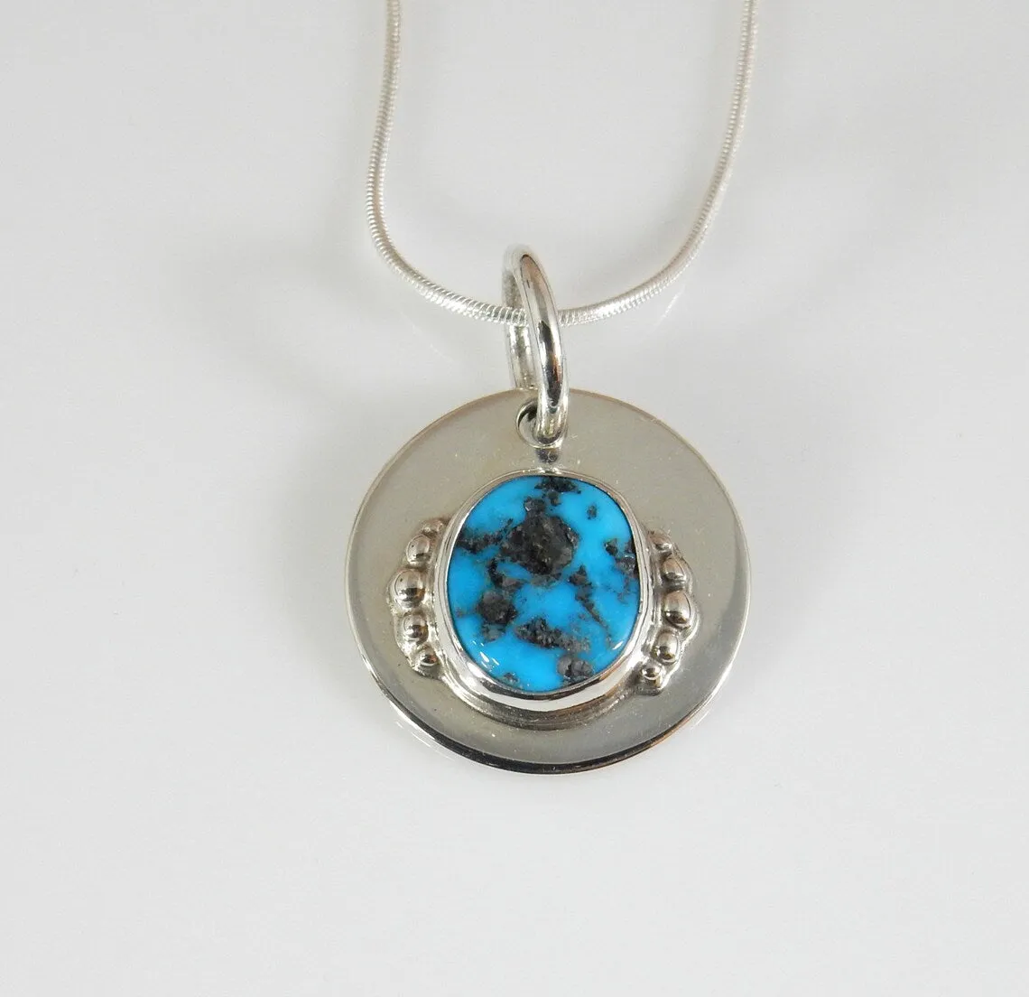 Sterling Silver Handcrafted Kingman Turquoise Pendant