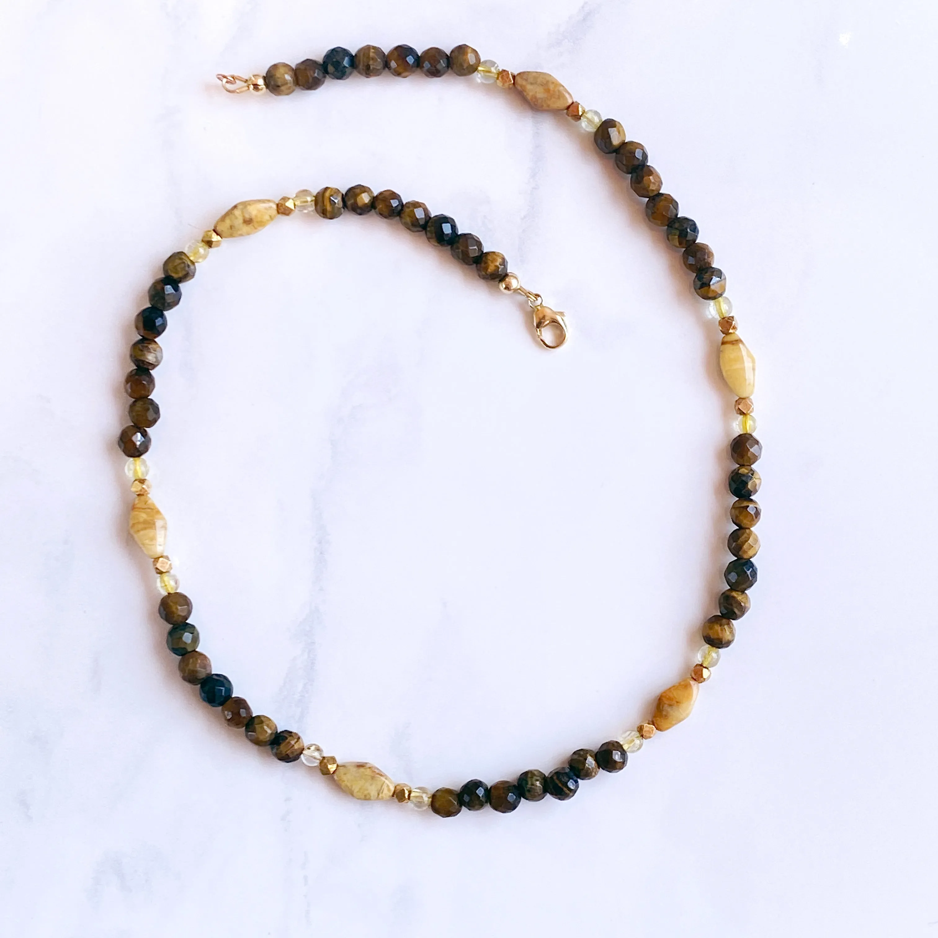 Tiger’s Eye gemstone beaded necklace