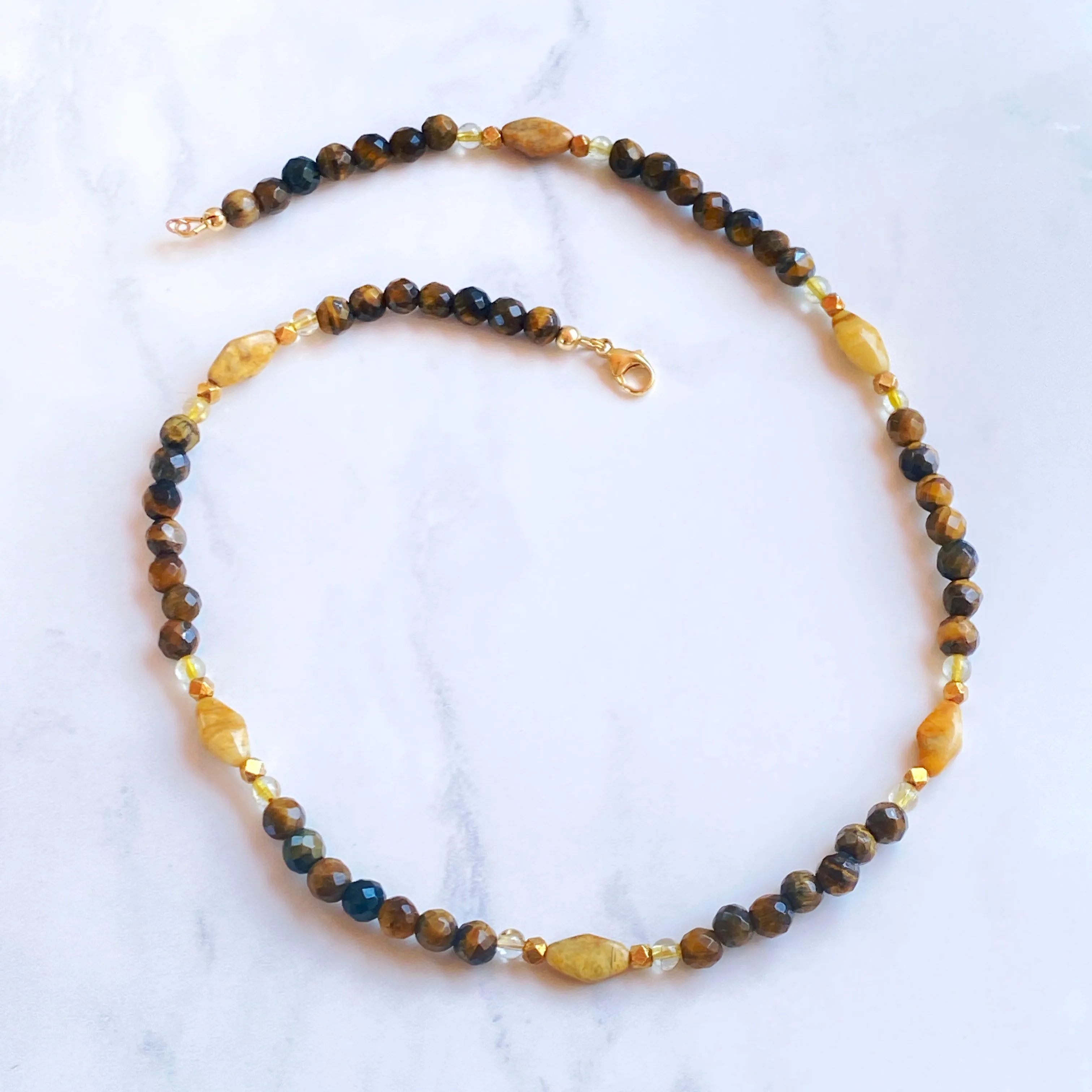 Tiger’s Eye gemstone beaded necklace