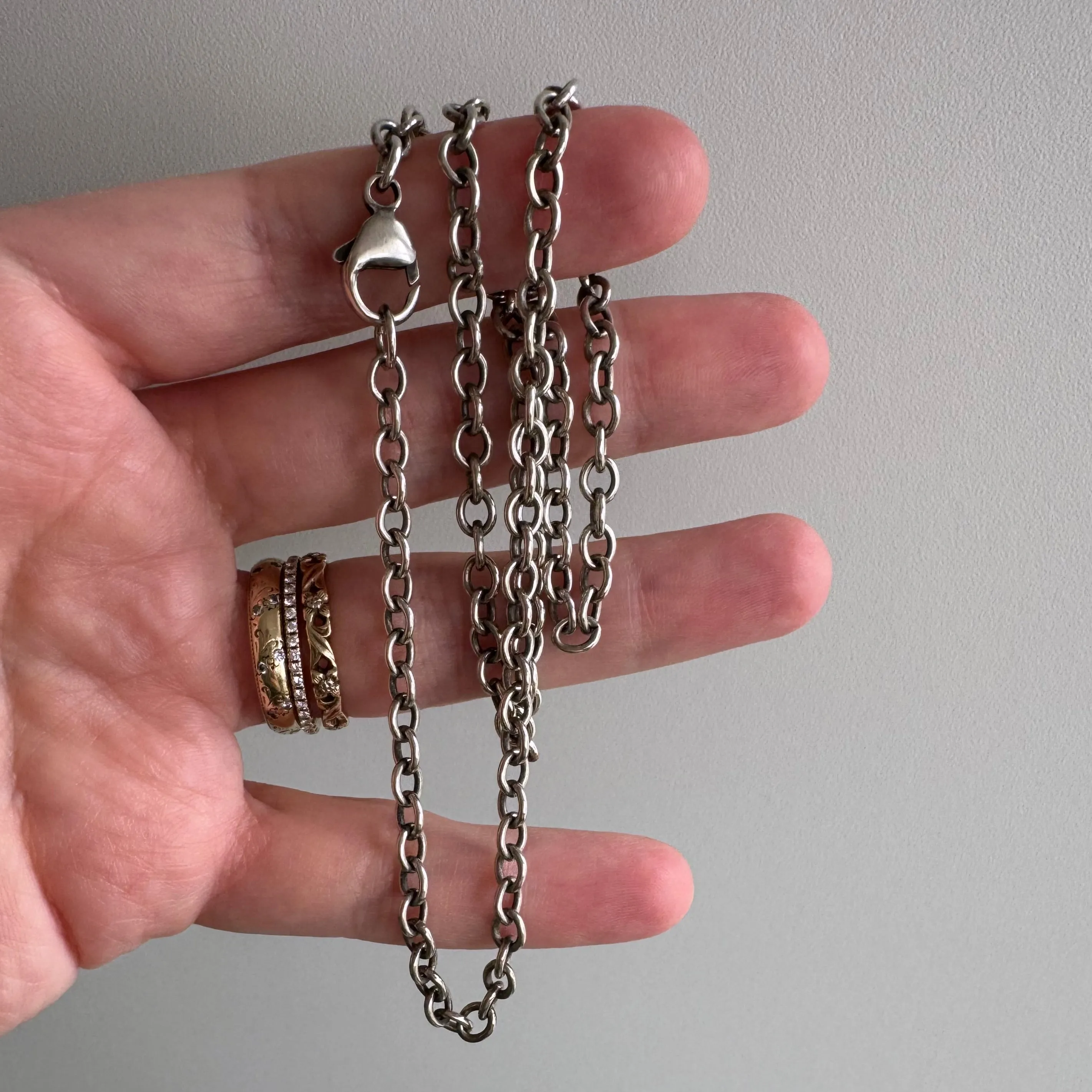 V I N T A G E // everyday cable / sterling silver oval cable chain / 18, 11g