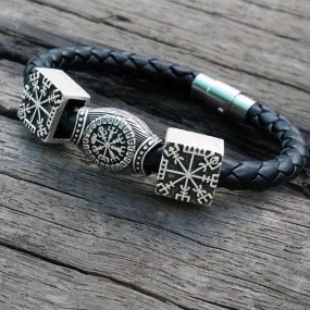 Vegvisir Leather Charm Bracelet