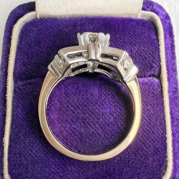 Vintage Diamond Engagement Ring, RBC 0.55ct