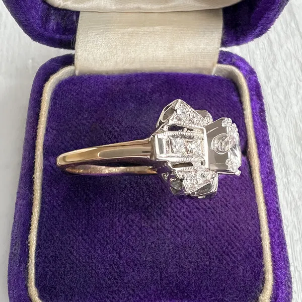 Vintage Diamond Engagement Ring, RBC 0.55ct