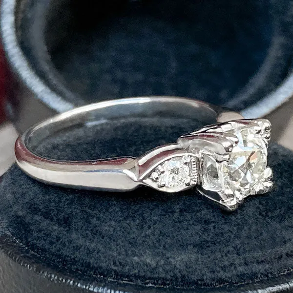 Vintage Engagement Ring, Old Euro 0.85ct.