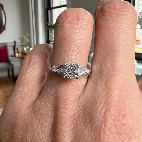 Vintage Engagement Ring, RBC 0.65ct.