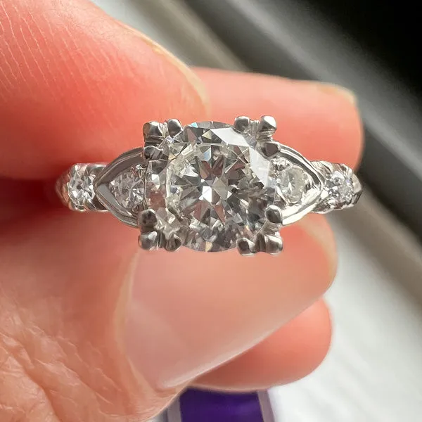 Vintage Engagement Ring, RBC 0.65ct.