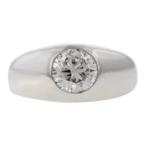 Vintage Gypsy Set Diamond Ring, RBC 1.70ct.