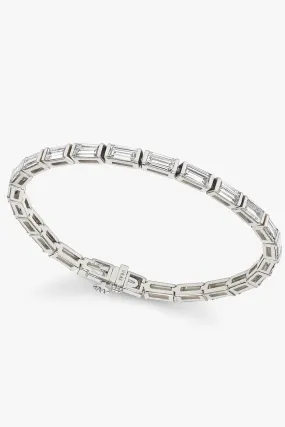 VRAI Baguette Tennis Bracelet in White Gold