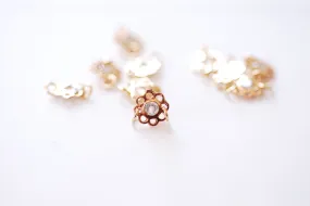 Wholesale Gold Filled Flower CZ Connector Charm l Gold Filled Sterling Silver Rose Gold Filled Flower Charm l Permanent Jewelry