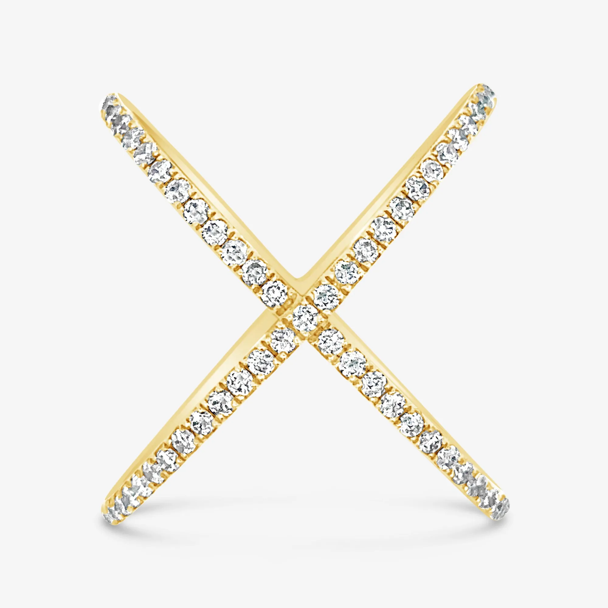 Wide Diamond X Ring